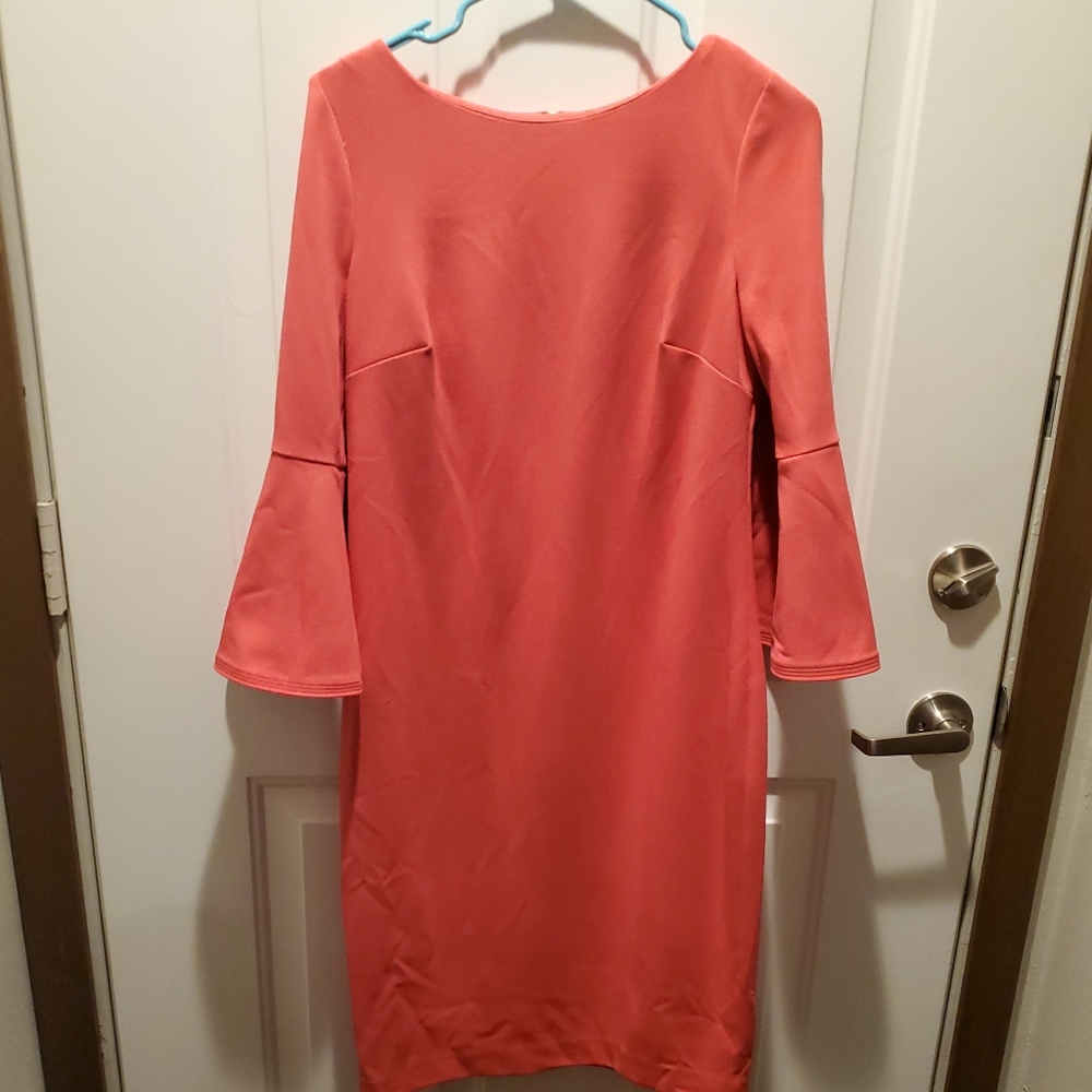 Coral mid-length dress
